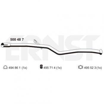 Tubo de Escape ERNST 500487 para Peugeot 106 II y I, Citroën Saxo 3/5 Puertas