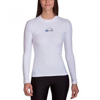 iQ-Company Slim Fit Camiseta con Manga Larga, Mujer, Blanco, S
