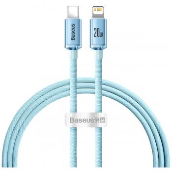 Baseus Crystal Shine Series Cable de carga rápida tipo C a iPhone 20W 1,2m azul clarito