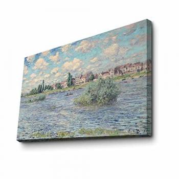 Cuadro Lienzo Decorativo Claude Monet 70x100 cm - Accesorio Artístico Multicolor para Salón y Dormitorio