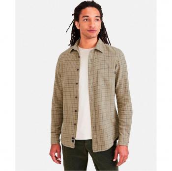 Camisa de hombre slim fit de manga larga con cuadros Dockers, bolsillo en el pecho