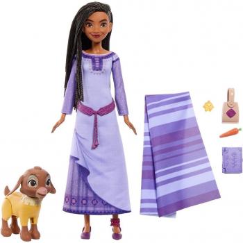 Muñeca Asha con accesorios Disney Wish y sus amigos Valentino y Star