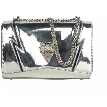 Plein Sport Gray Polyethylene Crossbody Bag, Type: Cross Body Bag, Characteristics: Female, Color: Gray, Size: ONE SIZE, Features: Magnetic Closure, Shoulder Bag with Chain Strap