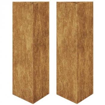 Garden Planters 2 pcs Triangular 30x26x75 cm Corten Steel