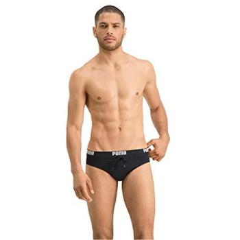Bañador Puma Logo Brief negro - XS, Boxer Shorts, 100% poliéster, ajuste cómodo, diseño clásico con logo de Puma en la parte frontal
