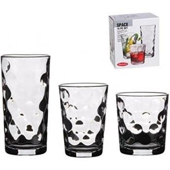 Potable cristalería de 18 piezas - incluye vasos, medio y vasos