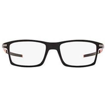 Oakley Pitchman OX8050 Rectangular Full-Rim Eyeglasses with Black Plastic Frame, 55mm Lens Size