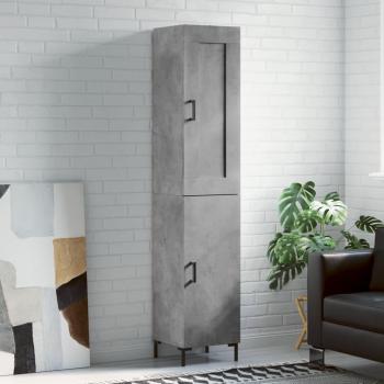 Aparador de madera contrachapada gris hormigón 34,5x34x180 cm vidaXL