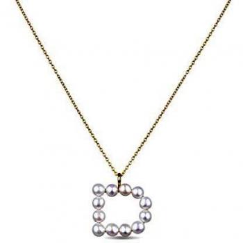 LUXENTER Colgante D con baño de Oro Amarillo de 18 Quilates