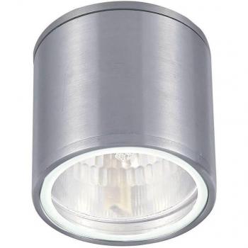 Plafón de aluminio GUN 1 bombilla, focos empotrables de techo para exteriores, ligeros de aluminio, cromo pulido, grado de protección IP44, compatible con bombillas GU10