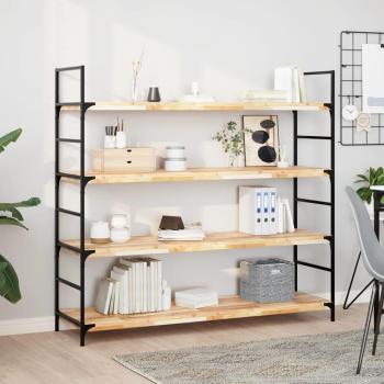 Estante flotante de madera maciza de acacia sin tratar 160x40x4 cm en color Marrón oscuro, mueble de almacenaje para oficina, estudio y dormitorio, estantería/librería/mueble de almacenamiento