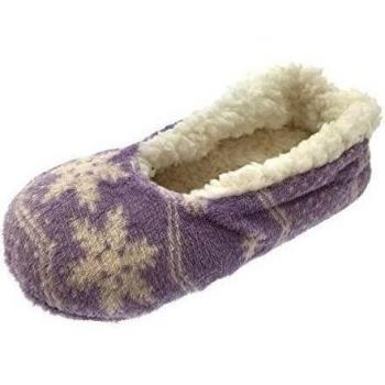 Lora Dora - Zapatillas de estar por casa para mujer Morado Lilac Snowflake