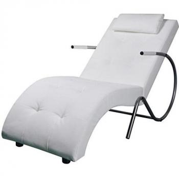 vidaXL Sillón Diván Almohada Mueble Tumbona Silla Asiento Sofá Banco Salón Dormitorio Sala de Estar Restaurante Oficina Despacho Blanco