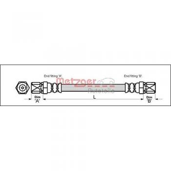 Metzger 4111353 Tubo flexible de frenos