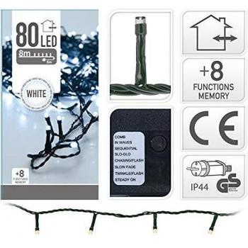 Guirnalda de Luces LED Blanco Frío Multifunción para Exterior (13 metros)