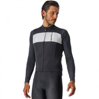 Castelli Maillot Manga Larga Prologo 7 Negro, características: maillot de ciclismo, manga larga, color negro con detalles plateados y blancos, talla M