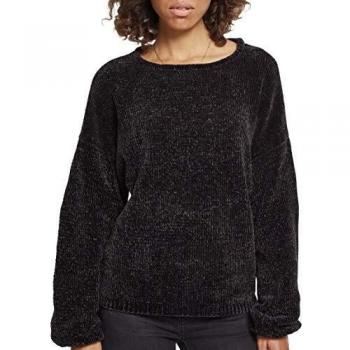 Urban Classics Ladies Oversize Chenille Sweatshirt - XS to 5XL - Black