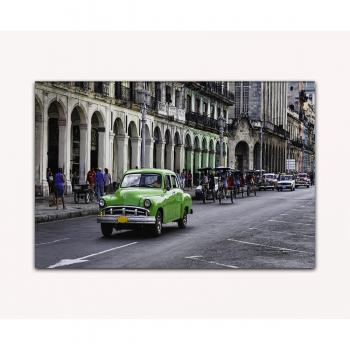 Su bilder24. de – imagen de pared XXL verde la Habana Cuba Oldtimer sobre lienzo y bastidor, alta calidad, hecha a mano en Alemania., blau gelb weiß grün rot orange braun schwarz rosa, 60 x 80