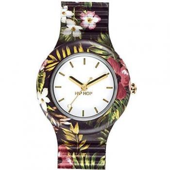 HIP-HOP Ladys' Jungle Fever Watch Collection Mono-Colour White dial 3 Hands Quartz Movement and Silicon Printed Multicolor Strap HWU0781