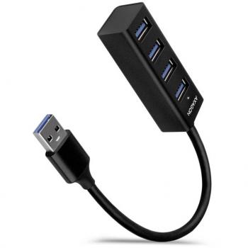 AXAGON HUE-M1A Mini 4-Port Metal USB 3.2 Gen 1 Hub with 20cm USB-A Cable
