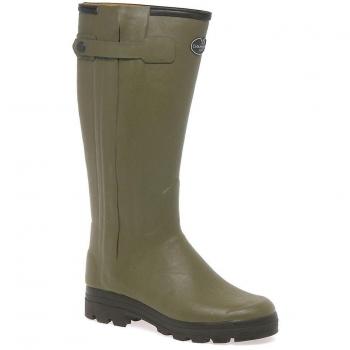 Le Chameau Men's Chasseur Leather Wellington Boots - Green - Size 9 UK / 43 EU