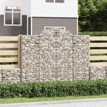 Cestas Gaviones Arco 30 Piezas 200x50x160/180 cm Hierro Galvanizado Plateado