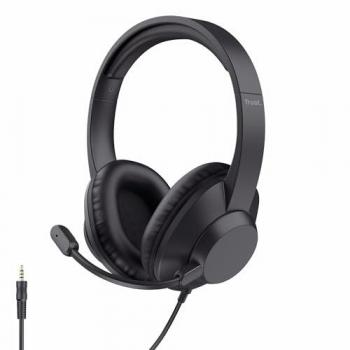 Auriculares Trust Ayda Max con Micrófono, Diadema Alámbrica 3.5mm, Circumaurales para Oficina y Centro de Llamadas, Negro