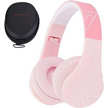 Auriculares Bluetooth para niños, PowerLocus Auriculares Inalámbricos Bluetooth de Diadema, Cascos Bluetooth con Micrófono para niñas y niños con 85DB Volumen Limitado, Auriculares Plegable, Ajustable