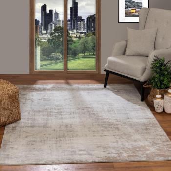 Surya Alfombra abstracta moderna de salón pelo corto beige y blanco 200x275 cm