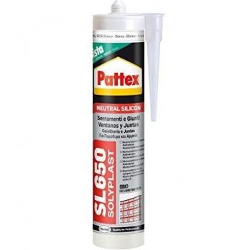 Pattex SL650, silicona neutra para ventanas y juntas, color blanco, 300 ml