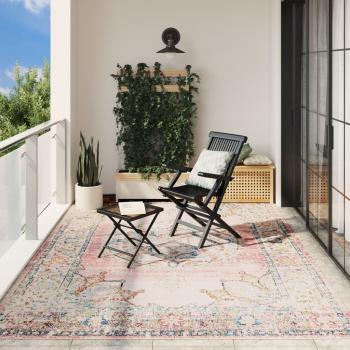 Alfombra de interior/exterior diseño vintage ARBIZU 240x340 cm Color Rosa, Multicolor, Gris claro - Alfombra de Piso para Sala de Estar, Dormitorio, Habitación, Salón