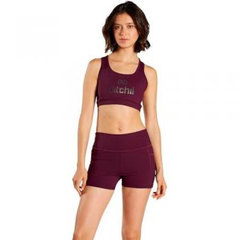 Short Deportivo Ditchil Active Burdeos para Mujer SH1060-500, Leggings Cortos de Running y Fitness, Talla S