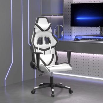Silla gaming cuero sintético blanco y negro vidaXL