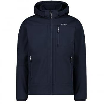 CMP Men's Blue Softshell Jacket with Hood - Water-Resistant, Windproof, Breathable