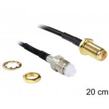 Cable Antena WLAN SMA hembra montaje en panel a FME 200 mm Delock