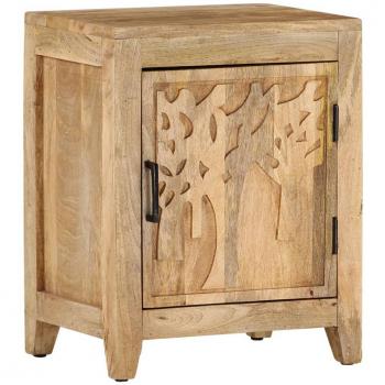 Solid Mango Wood Bedside Table 15.7x11.8x19.7