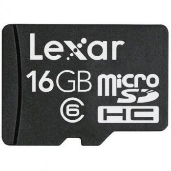 Lexar LSDMI16GABEUC6 - Tarjeta microSDHC de 16 GB clase 6 sin adaptador