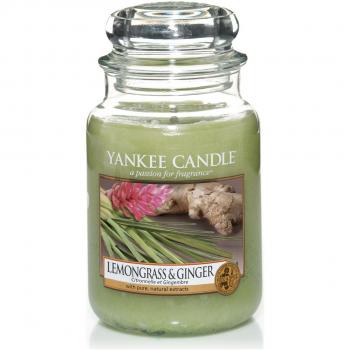 Yankee Candle 1507704E - 623 g Limón y jengibre Vela en jarra grande color Verde