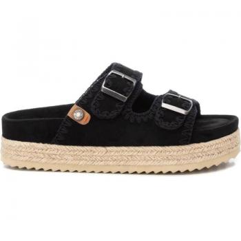 REFRESH Sandalias para Mujer 171950 - Sandalias con Plataforma, Color Negro, Veganas, con Hebilla, Estilo Casual, Cómodas y de Alta Calidad