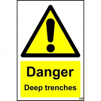 Danger Deep Tranchées Sign – 1.2 mm rigide en plastique 300 mm x 200 mm