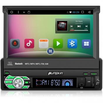 Pumpkin 1 Din Android 6.0 Marshmallow Auto Radio Universal con 7 Pantalla, Quad Core, Bluetooth, WiFi, 3G, USB, SD, GPS, Negro