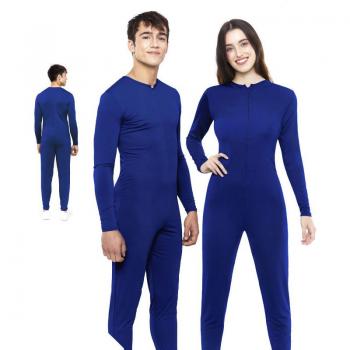 Disfraz Mono Azul Oscuro con Cierre Frontal para Adulto