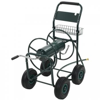 vidaXL Steel Garden Hose Trolley with 1/2 Hose Connector - 75 Meters