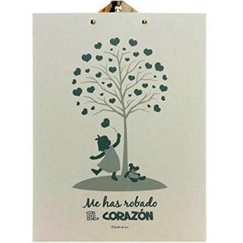 Jardín de Noa 1043A - Carpeta con pinza fondo,Me has robado el corazon, color blanco