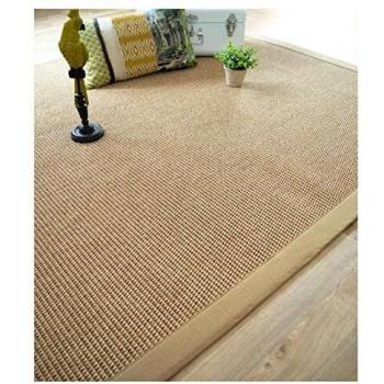 Alfombra tejida plana Lombok natural con trenza de algodón beige - 200 x 290 cm