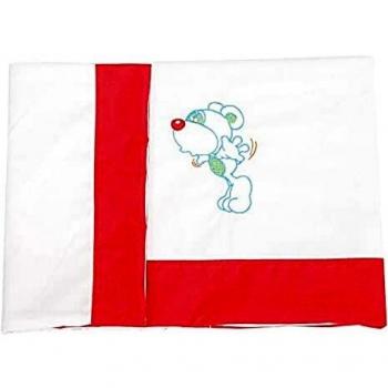 Babyline 015001002 - Juego de sábanas de cuna, unisex, color rojo