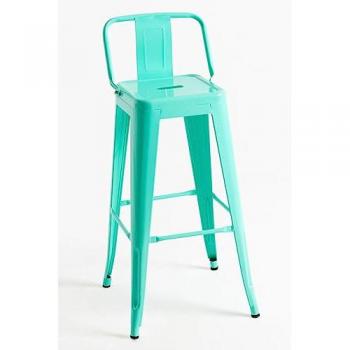 Pack 2 Taburetes Altos Torix con Respaldo en Color Verde Menta y Estructura de Acero Reforzado