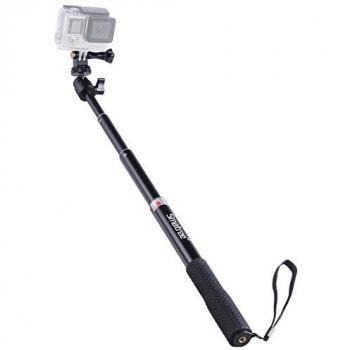 Smatree Q1 Palo Extensible Selfie Stick Monopié para GoPro MAX, Hero 2018, Hero 10/9/8/7/6/5/4/3+/3/2/1/Fusion/Session, Ricoh Theta S, M15, Cámaras Compactas