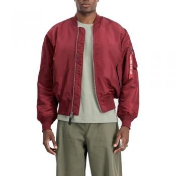 Alpha Industries MA-1 Bomber Jacket in Burgundy, Regular Fit, XXL