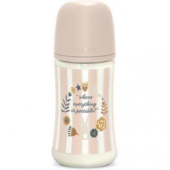 Biberón de Silicona 270 ml Suavinex Wonderland con Tetina Fisiológica Flujo Medio Azul